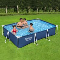 Steel Pro™ Frame Pool Set mit Filterpumpe 300 x 201 x 66 cm, dunkelblau, eckig