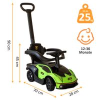 NATIV Rutschauto, Kinderfahrzeug mit Sicherheitsbügel, grün