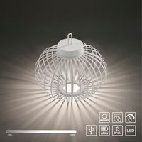 Akku Pendelleuchte AKUBA, 1x LED-Board/1,50Watt/2700Kelvin, IP44, Weiss