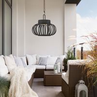 Akku Pendelleuchte AKUBA, 1x LED-Board/1,50Watt/2700Kelvin, IP44, Schwarz