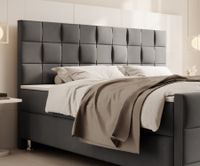 Boxspringbett Tarifa 180x200cm Velour Anthrazit / SL 3 / Deren 11