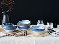 Cascade Bowls, 6-teiliges Geschirrset, Smoothie Bowl Set aus Steinzeug