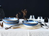 Cascade Bowls, 4-teiliges Geschirrset, Poke Bowl Set aus Steinzeug