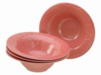 Gourmet Rot, 4-teiliges Geschirrset, Pastateller aus Porzellan