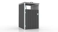1er Mülltonnenbox aus verzinktem Stahl, ca. 80 x 80 x 122 cm - Anthrazit