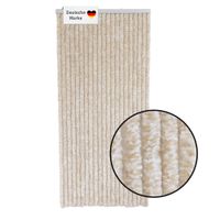 Flauschvorhang 90x200 cm, Wohnwagen Fliegenschutz, beige weiß