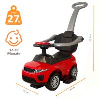 Rutschauto mit Schiebestange, Rutschfahrzeug ab 1 Jahr, rot