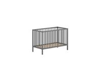 Vipack - DINO Gitter-Babybett 60 x 120 cm, höhenverst. Lattenrost, Buche massiv anthrazit lackiert