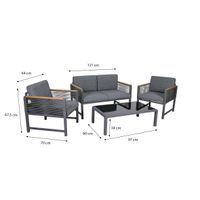 Lounge-Set Nevi, Alu, dunkelgrau