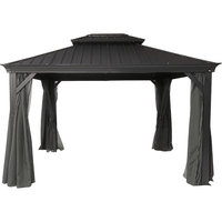 Garten Pavillon-/ Pergola Prato, ca. 360 x 480 x 290 cm - Anthrazit
