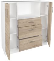 Küchenschrank Schublade Unterschrank Küche Küchenmöbel Mikrowelle Esilo Weiß/Sonoma-Eiche