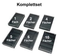 Sortimentskasten-Set 6 Stück, 164 x 31 x 101 mm verschiedene Unterteilungen