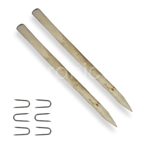 Zaunpfahl Haselnussholz Höhe 120cm 2 Stk. Zaun Pfosten Durchmesser 6-8 cm
