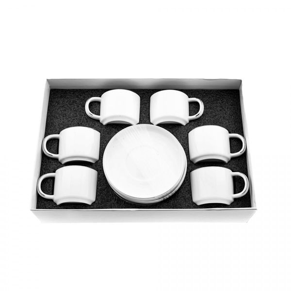 Espressotasse 12 Teiliger Mokkatassen-Set aus Porzellan Mokkaservice 100 ml Gold