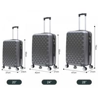 Reisekoffer Koffer 3 tlg Hartschale Trolley Set Kofferset Handgepäck Gepäck Reisetasche  ABS-07