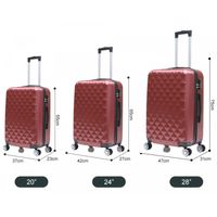 Reisekoffer Koffer 3 tlg Hartschale Trolley Set Kofferset Handgepäck Gepäck Reisetasche  ABS-07