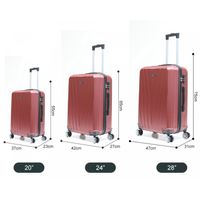 Reisekoffer Koffer 3 tlg Hartschale Trolley Set Kofferset Handgepäck Gepäck Reisetasche ABS-06 Rot