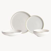 Pure Goldrand Geschirrset 24 - teilig - Tafelserivce für 6 Personen - Porzellan Geschirr set