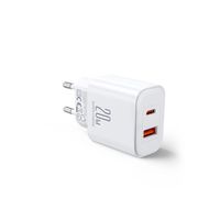 20W USB-A USB-C-Ladegerät + USB-C-Kabel – Weiß