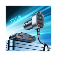 Auto-Schnellladegerät mit Verlängerungskabel 45W 5xUSB-A schwarz (JR-CL03 Pro)