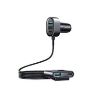 Auto-Ladegerät KFZ-Ladegerät 2x USB-C Typ-C PD + 2xQC3.0 75W 1,5m schwarz