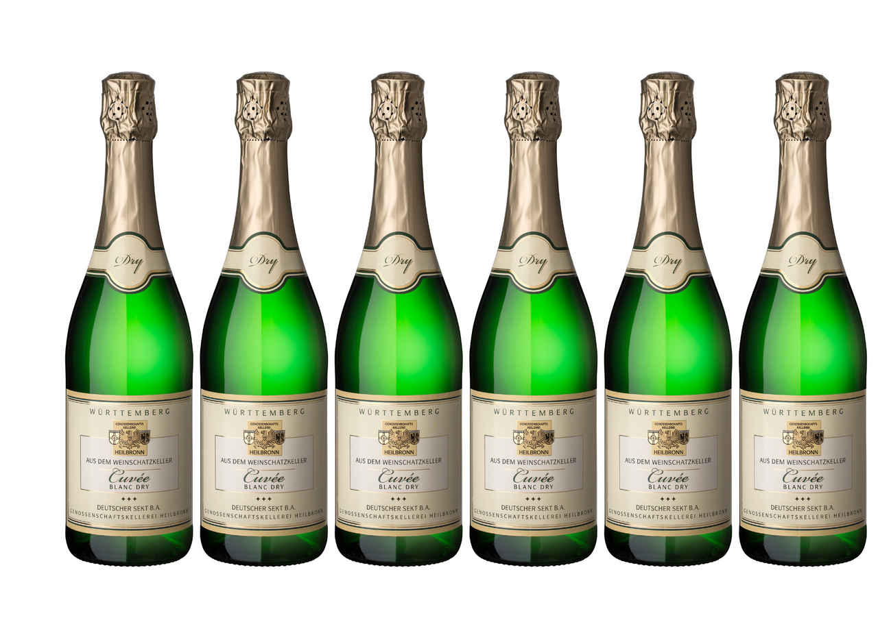 Württemberg Cuvée Sekt Blanc Dry  0,75 l 6er Karton Württembergische WZG Norma24 DE