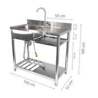 Spültisch freistehend, L 99,8 x 51,4 x 90 cm