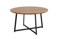 ALINA Couchtisch, Breite 80 cm, Akazie natur lackiert, Metall schwarz pulverbeschichtet