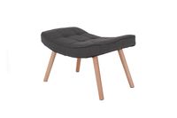 ADAM Hocker, Buche massiv, Webstoffbezug grau
