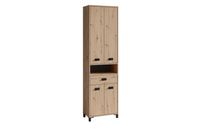 WELLNESS Hochschrank, Breite 54 cm, Eiche-Optik, Alu/Kunststoff schwarz