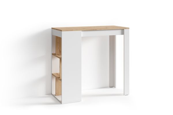 MOBY Bartisch, Breite 110 cm, weiß, Eiche-Optik