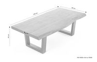 JUDY Couchtisch, Breite 120 cm, Metall schwarz pulverbeschichtet, Akazie natur