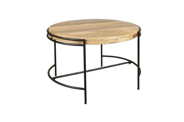 HANNA Couchtisch, Breite 60 cm, Mangoholz natur, Metall schwarz pulverbeschichtet