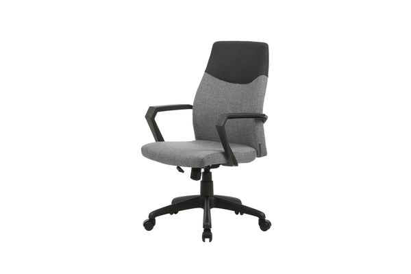 EDGY Chefsessel, Kunststoff schwarz, Webstoffbezug grau Absatz schwarz