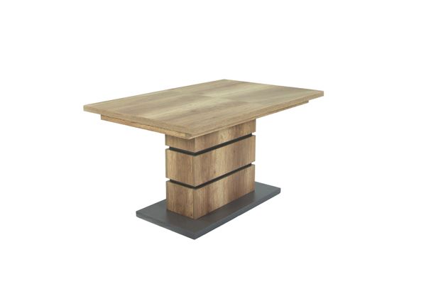 BEA Tisch mit Auszug, Breite 140 cm, Monument Oak, anthrazit