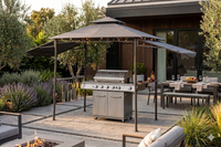 Grillpavillon mit zwei zusätzlichen Markisen, ca. 240 x 150 x 250 cm