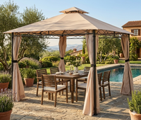 Pavillon Nicosia mit Stahl und Polyester ca. 295 x 295 x 272 cm in creme