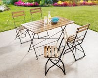 Bistroset Outdoor-Klappstuhl-Set 5tlg., 4-Sitzer mit 2 Streben aus Akazienholz geölt