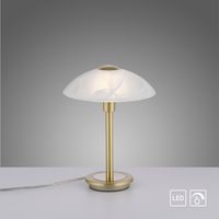 Tischleuchte ENOVA, dimmbar, Glas in Alabaster Dekor, Messing matt