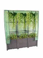 Hochbeet mit Kunststoffabdeckung, Rankgitter für Garten, ca. 40 x 120 x 141 cm - Braun