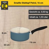 Emaillierter Stieltopf Petrol, 16 cm
