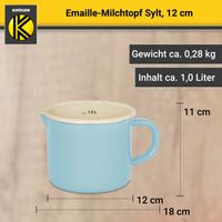 Emaillierter Milchtopf Sylt, 12 cm
