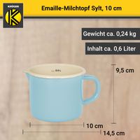 Emaillierter Milchtopf Sylt, 10 cm