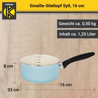 Emaillierter Stieltopf Sylt, 16 cm