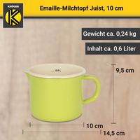 Emaillierter Milchtopf Juist, 10 cm