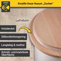 Emaillierte Dose Husum für Zucker, 12 cm
