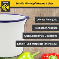 Emaillierter Milchtopf Husum, 12 cm