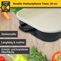 Emaillierte Vierkantpfanne Triest, 36 x 25 cm