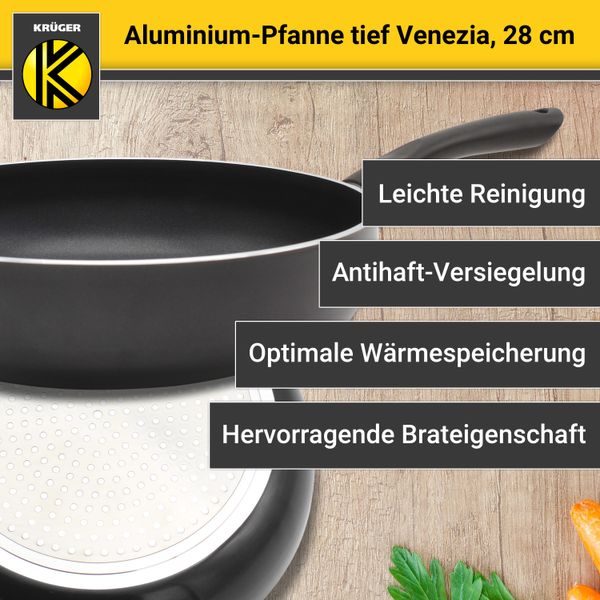 Aluminium Pfanne Venezia tief, 28 cm