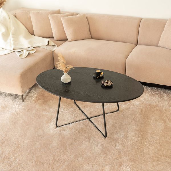 HOME DELUXE Couchtisch Oval NOVARIS -  Dark Oak